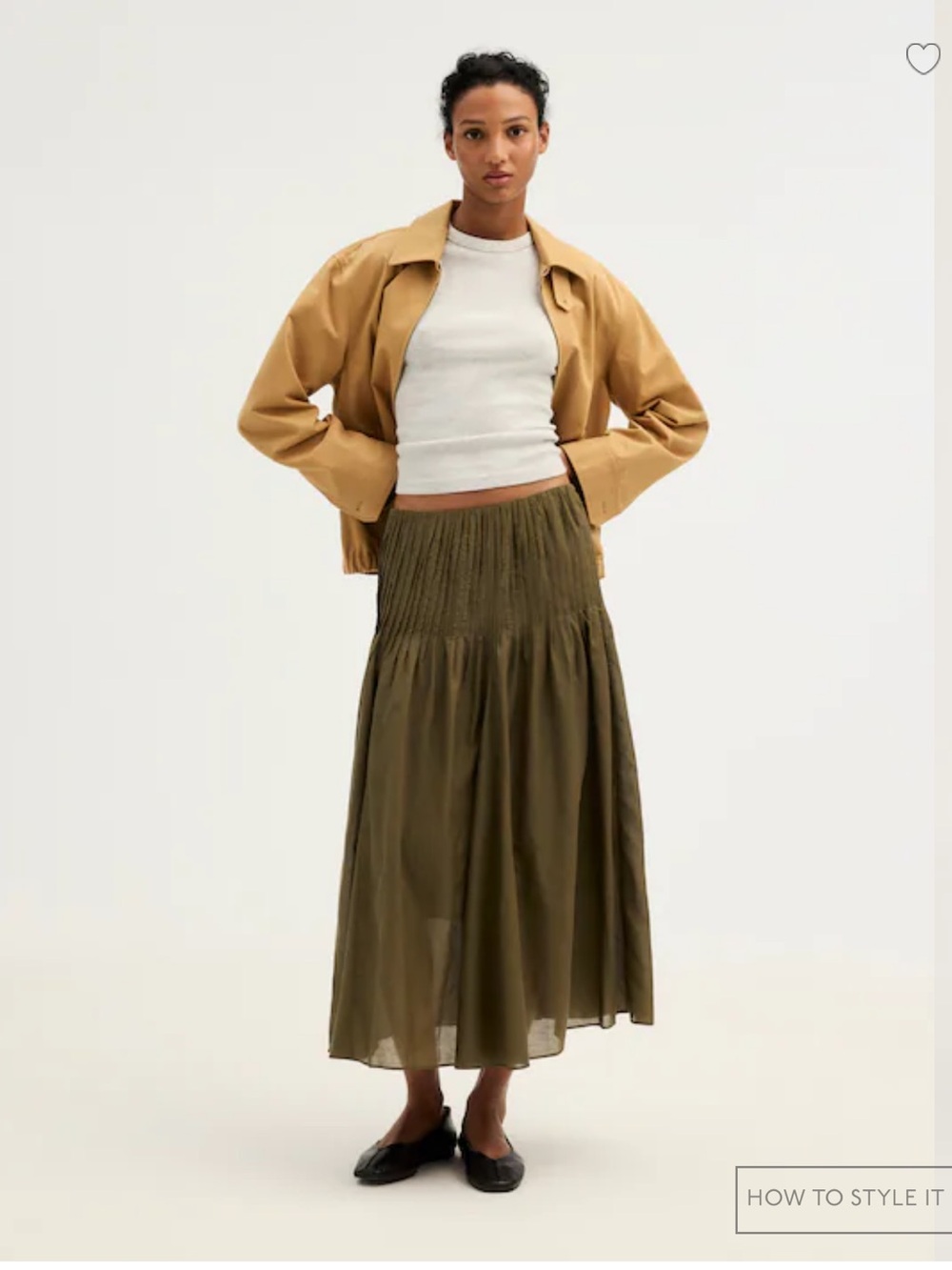 NWT Madewell Pintucked Midi Skirt